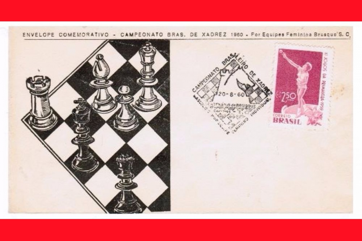 Envelope do Campeonato Brasileiro de Xadrez de 1960 Brusque